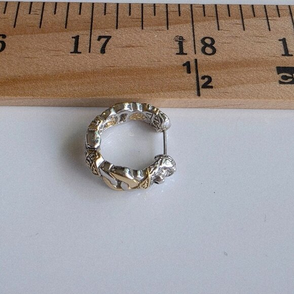 John Medeiros Hoop Earrings Small Rhodium Gold Huggie Silver Knot Classic Prepp - Picture 7 of 7